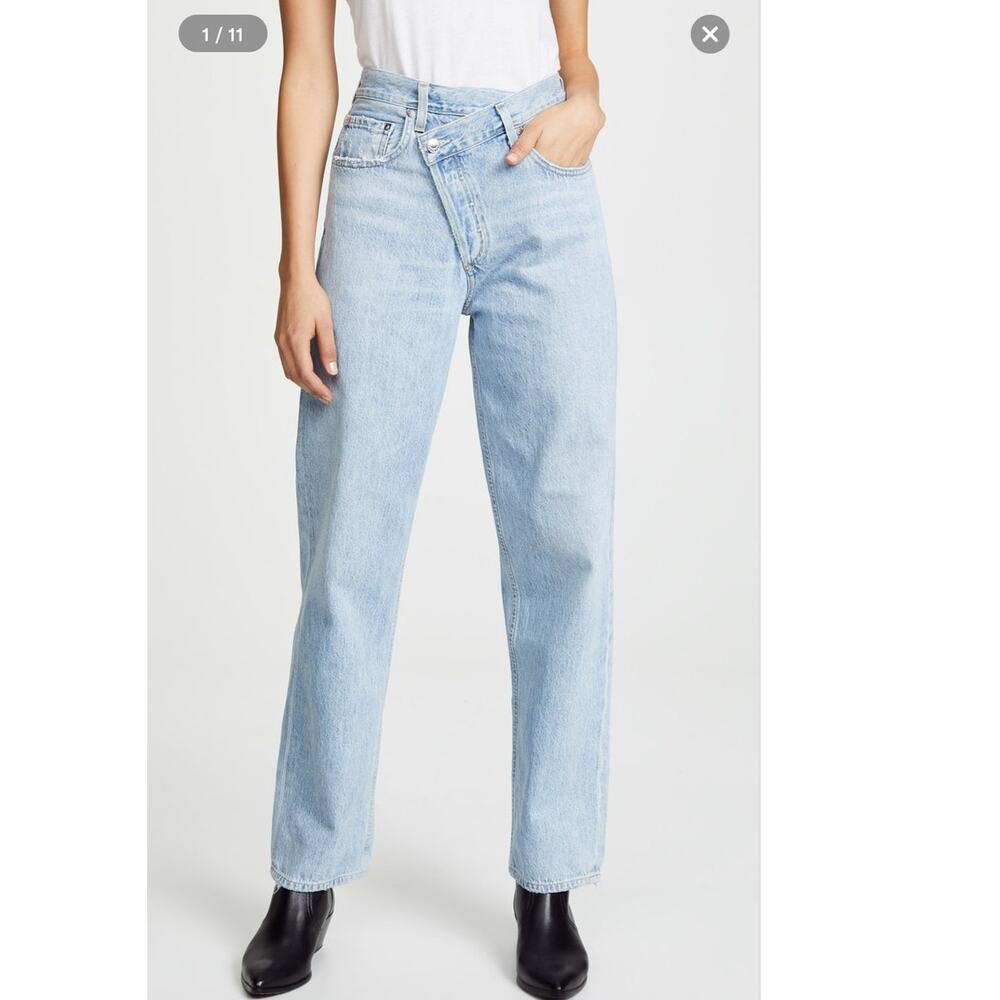 Agolde crisscross light wash baggy wide leg 90's jean wash suburbia size 25
